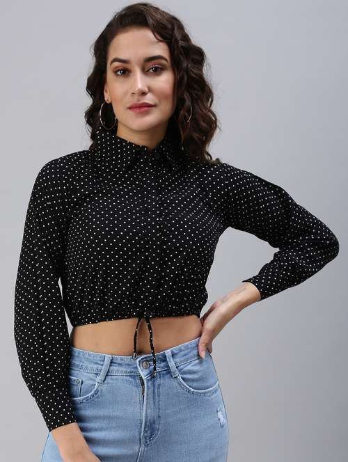 women's crop collared top - 18469844 -  Standard Image - 0