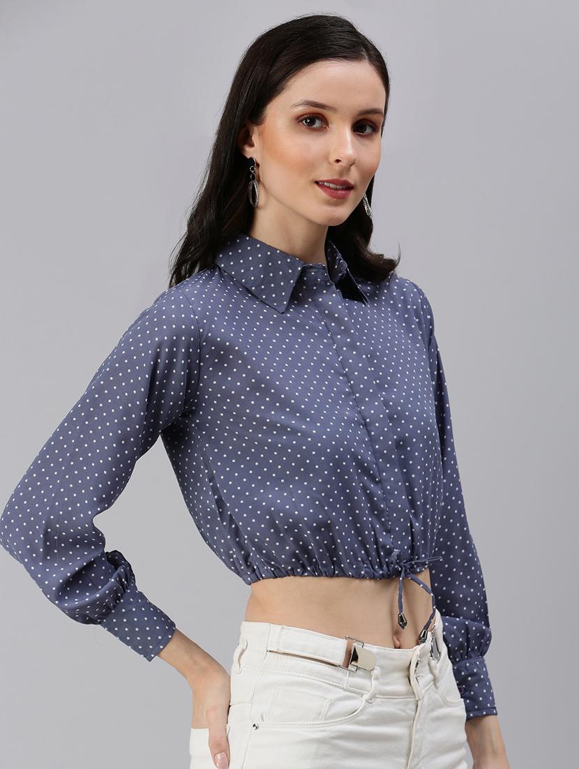women's crop collared top - 18469845 -  Standard Image - 2