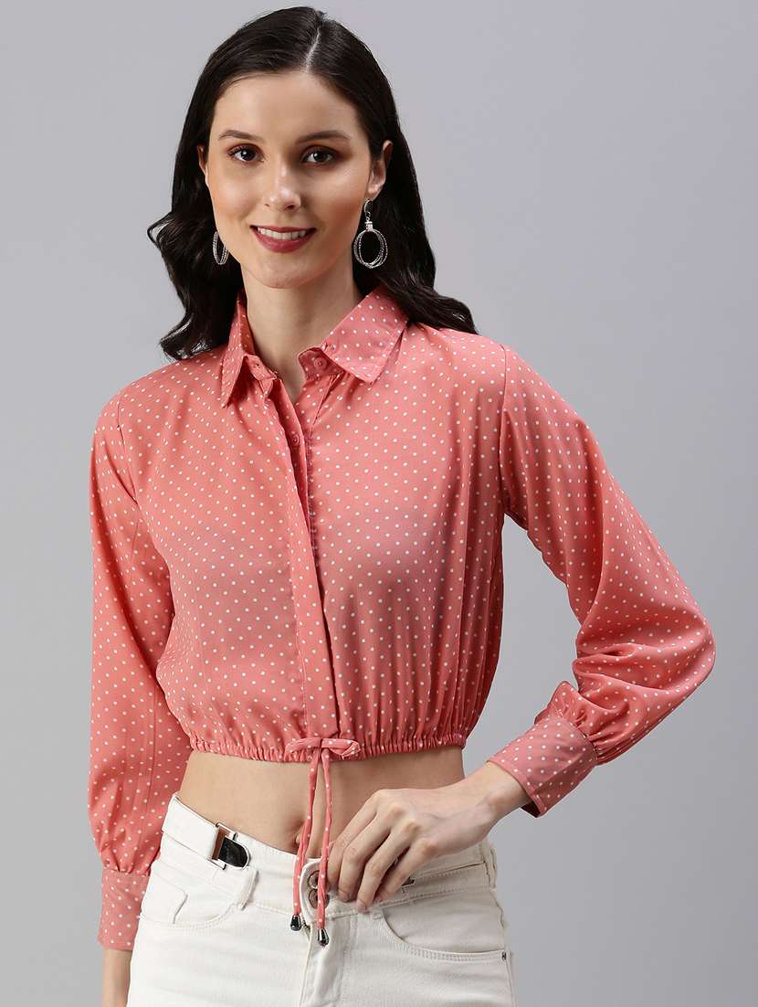 women's crop collared top - 18469846 - Zoom Image - 0