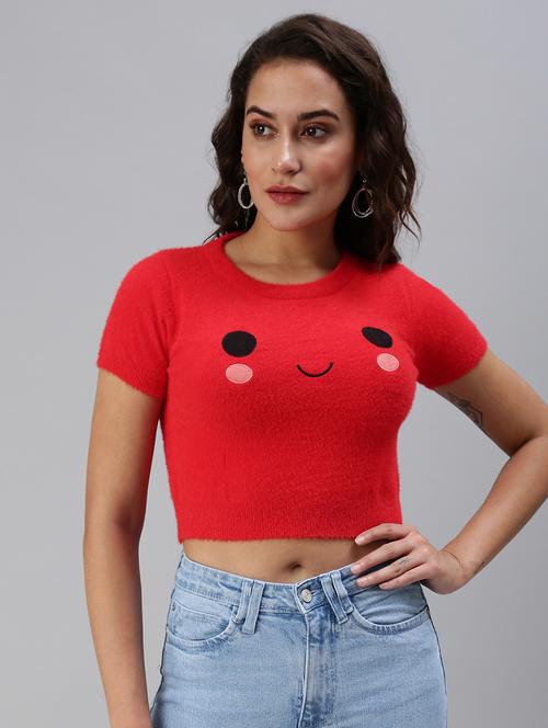 quirky printed crop top - 18469870 - Standard Image - 0