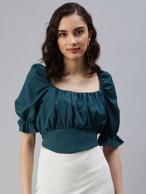 women's crop square neck top - 18469925 - Standard Image - 0
