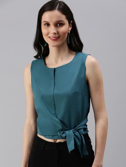 women's crop round neck top - 18469929 -  Standard Image - 0