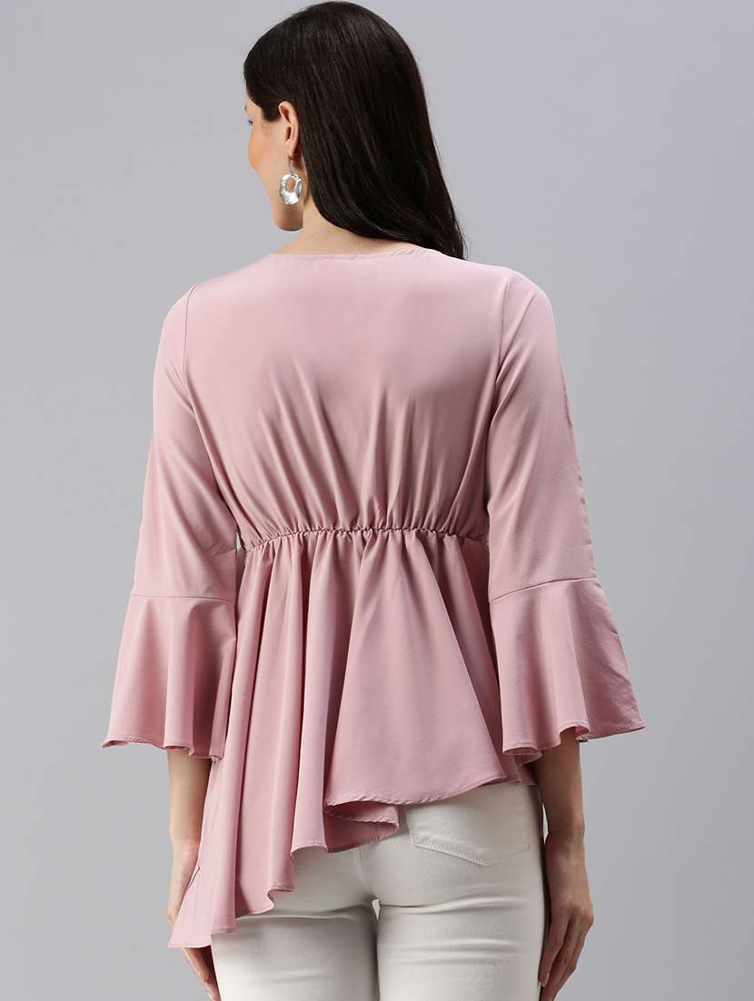 women's peplum v neck top - 18469942 - Standard Image - 2