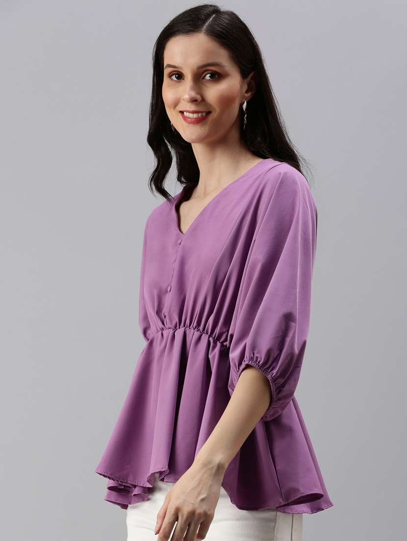 women's peplum v neck top - 18469944 -  Standard Image - 2