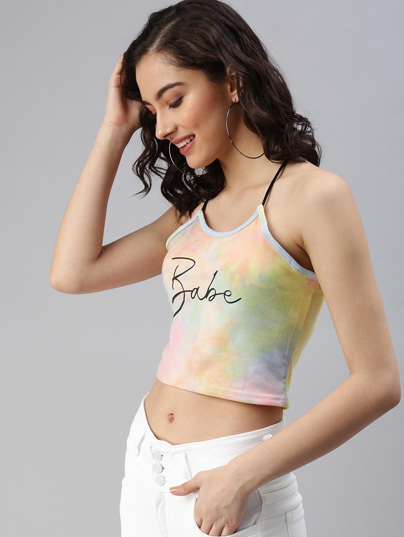women's crop shoulder strap top - 18469960 - Standard Image - 2