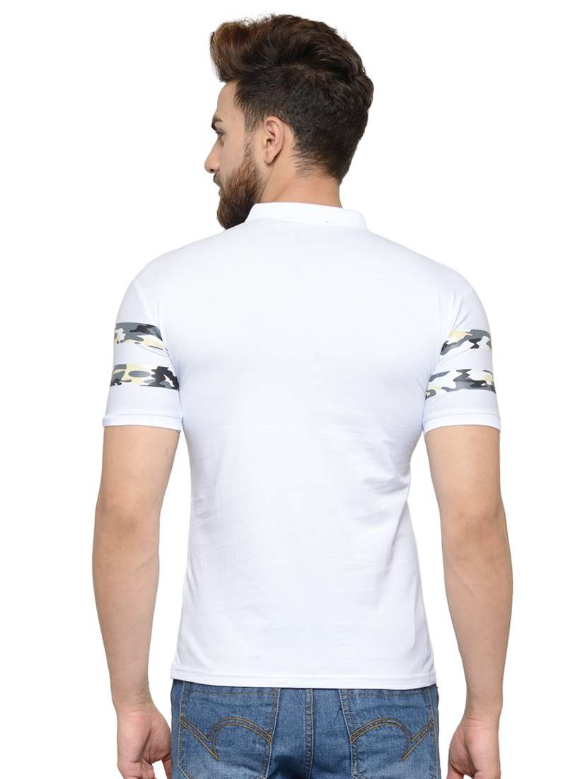 white chest-printed polo t-shirt - 18470210 -  Standard Image - 2