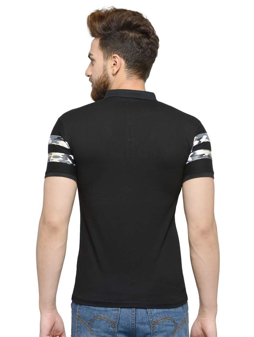 black striped polo neck t-shirt - 18470212 -  Standard Image - 2