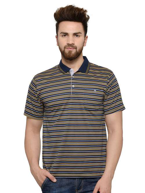 multi colored striped polo t-shirt - 18470220 - Standard Image - 0