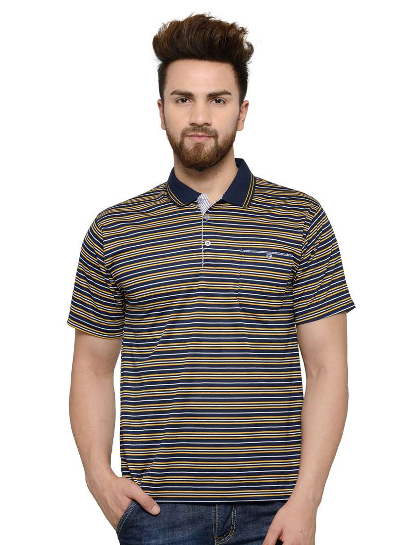 multi colored striped polo t-shirt - 18470220 - Zoom Image - 0