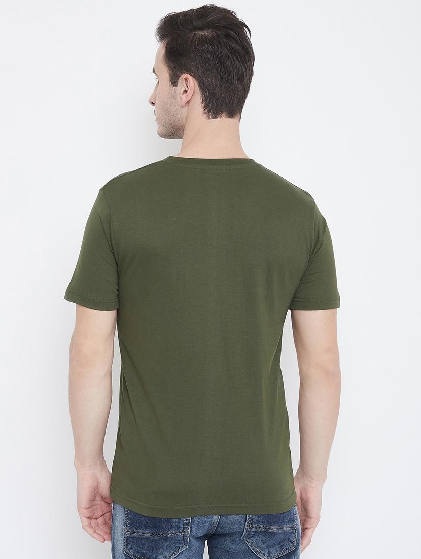 olive-green chest-printed t-shirt - 18470231 - Standard Image - 2