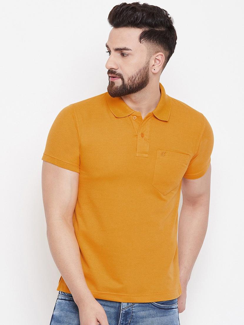 orange solid polo t-shirt - 18470238 - Zoom Image - 0