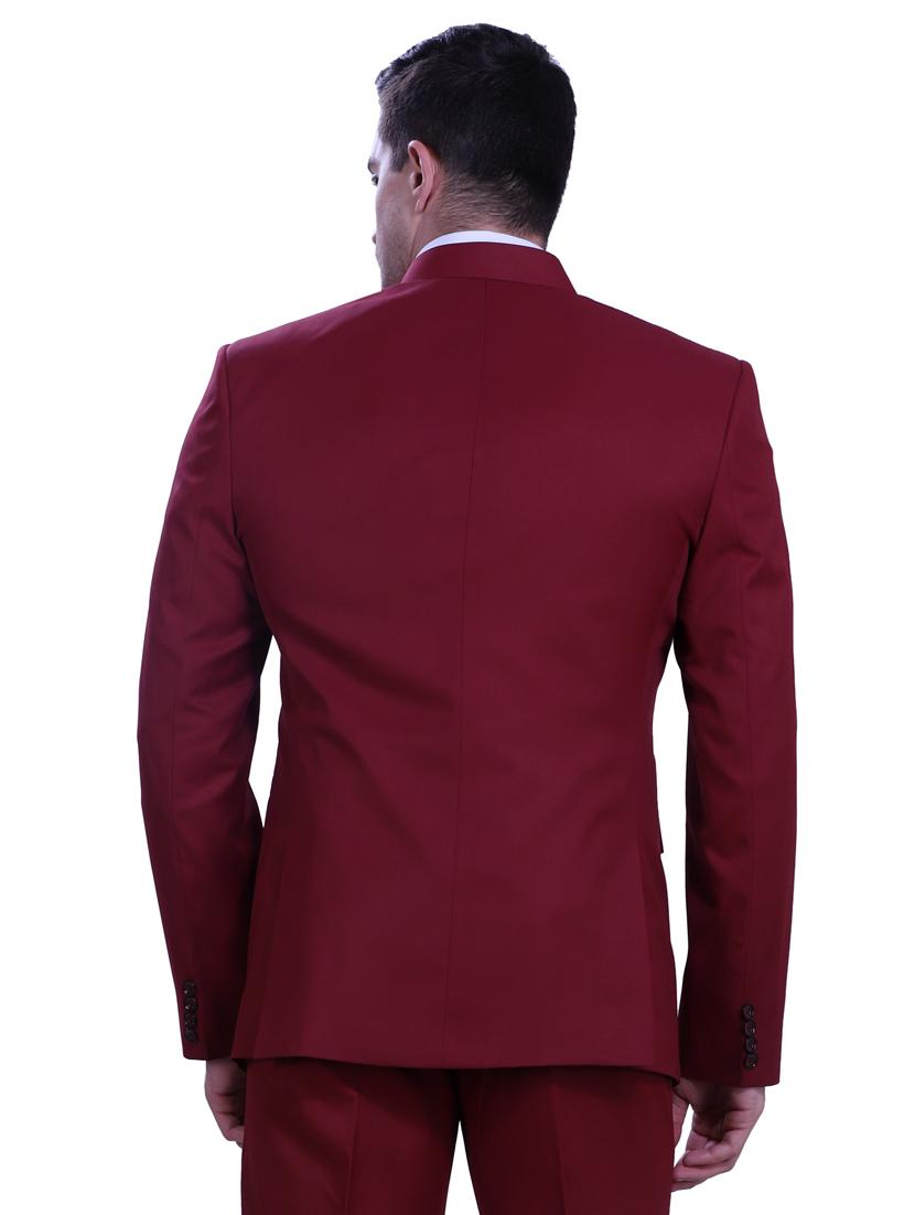 red solid bandhgala two piece suit set - 18470387 - Standard Image - 2
