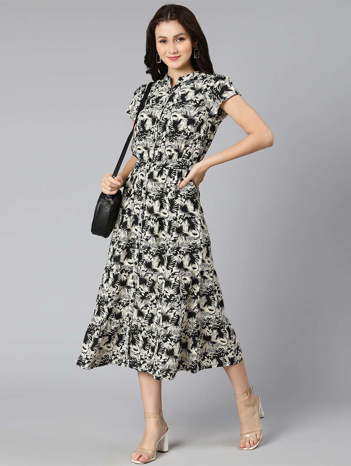 women's  leaf print dress