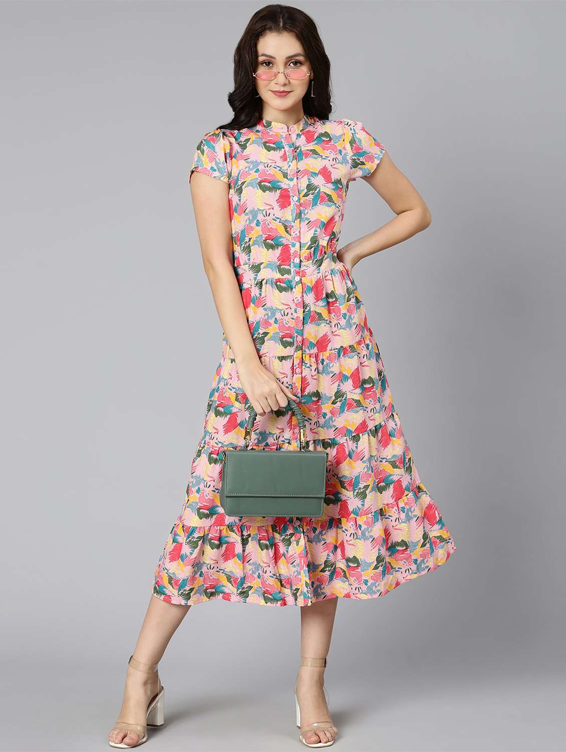women's  leaf print dress