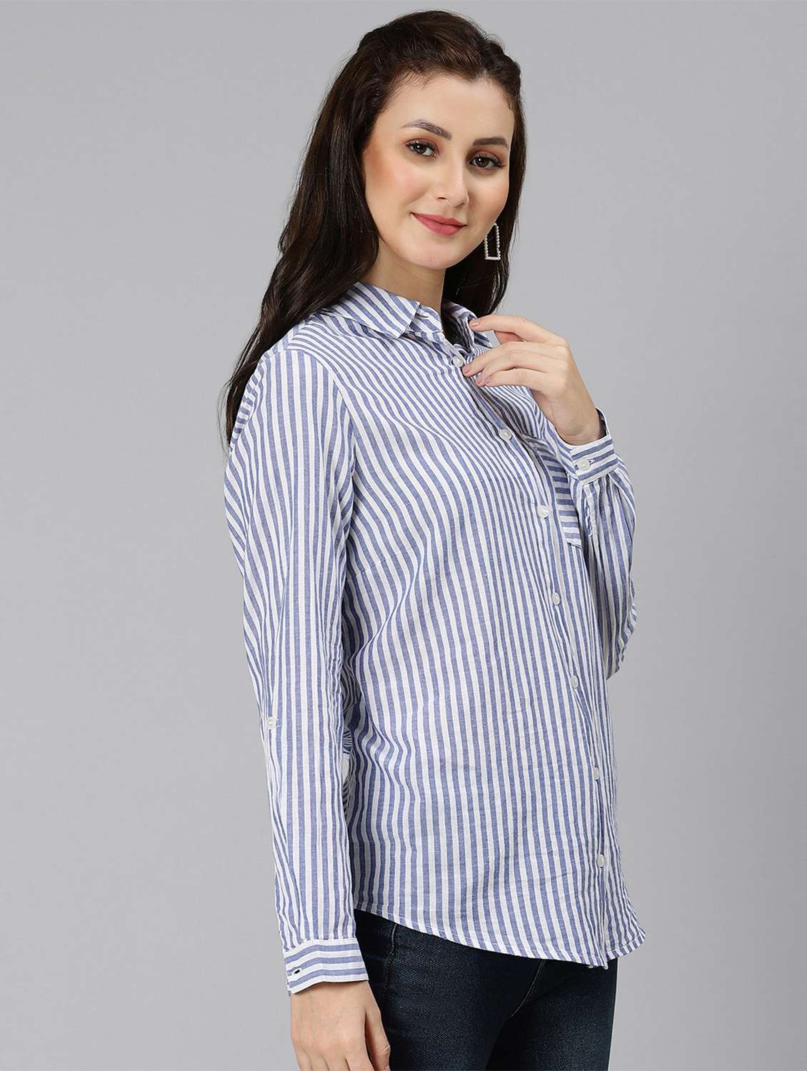 blue striped regular shirt - 18471042 -  Standard Image - 2
