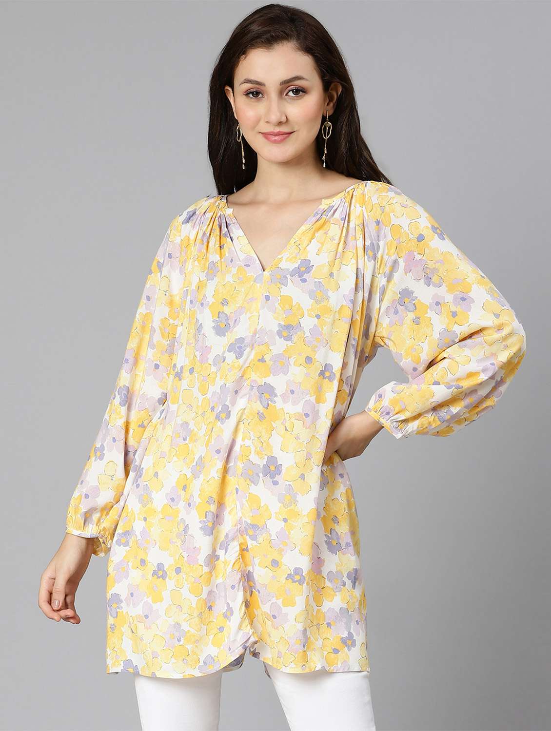 bishop sleeved floral regular top