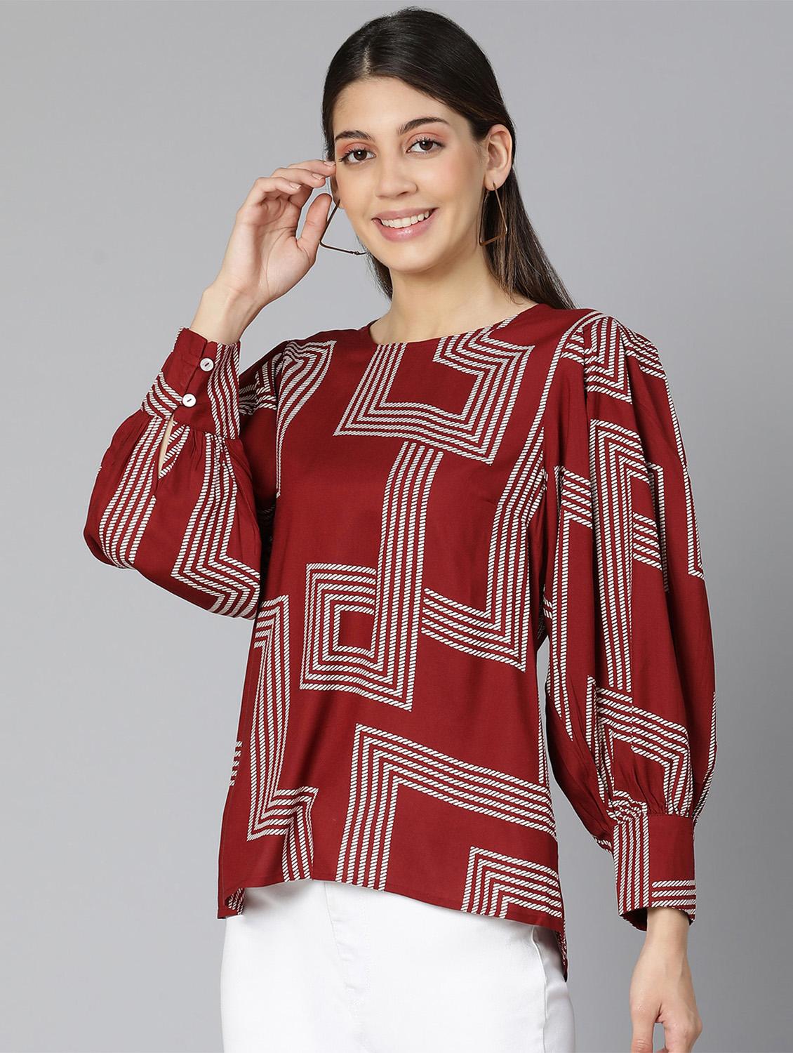 women's a line round neck top - 18471063 - Standard Image - 2