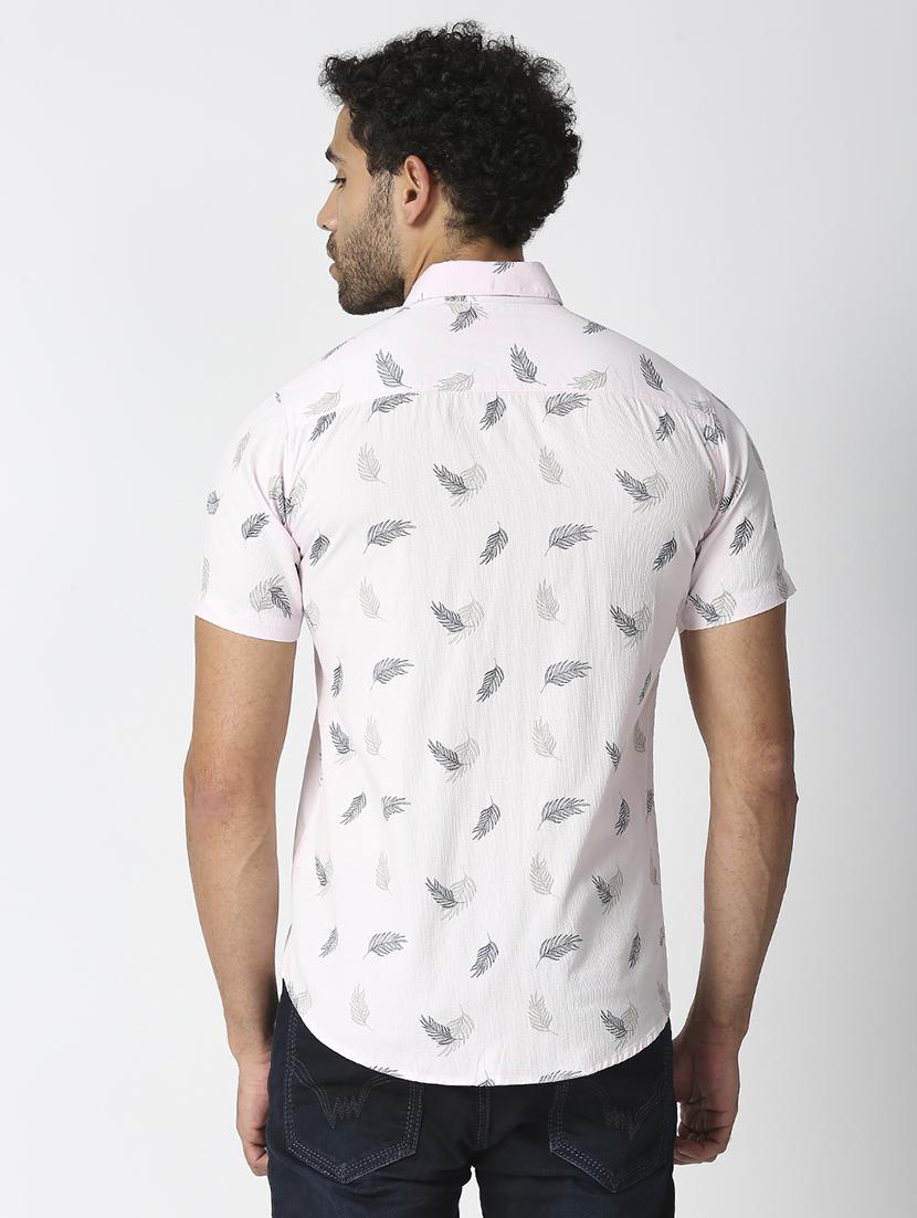 mens leaf print casual shirt - 18471235 - Standard Image - 2