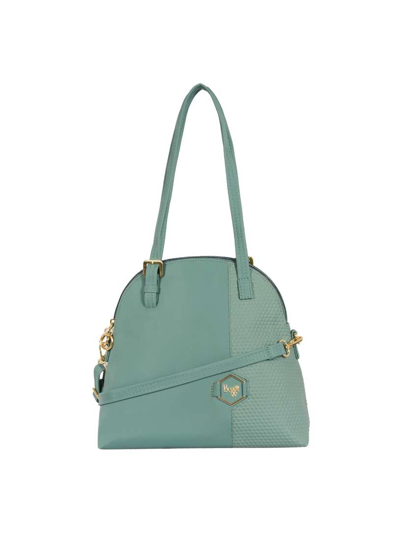 turquoise solid regular handbag