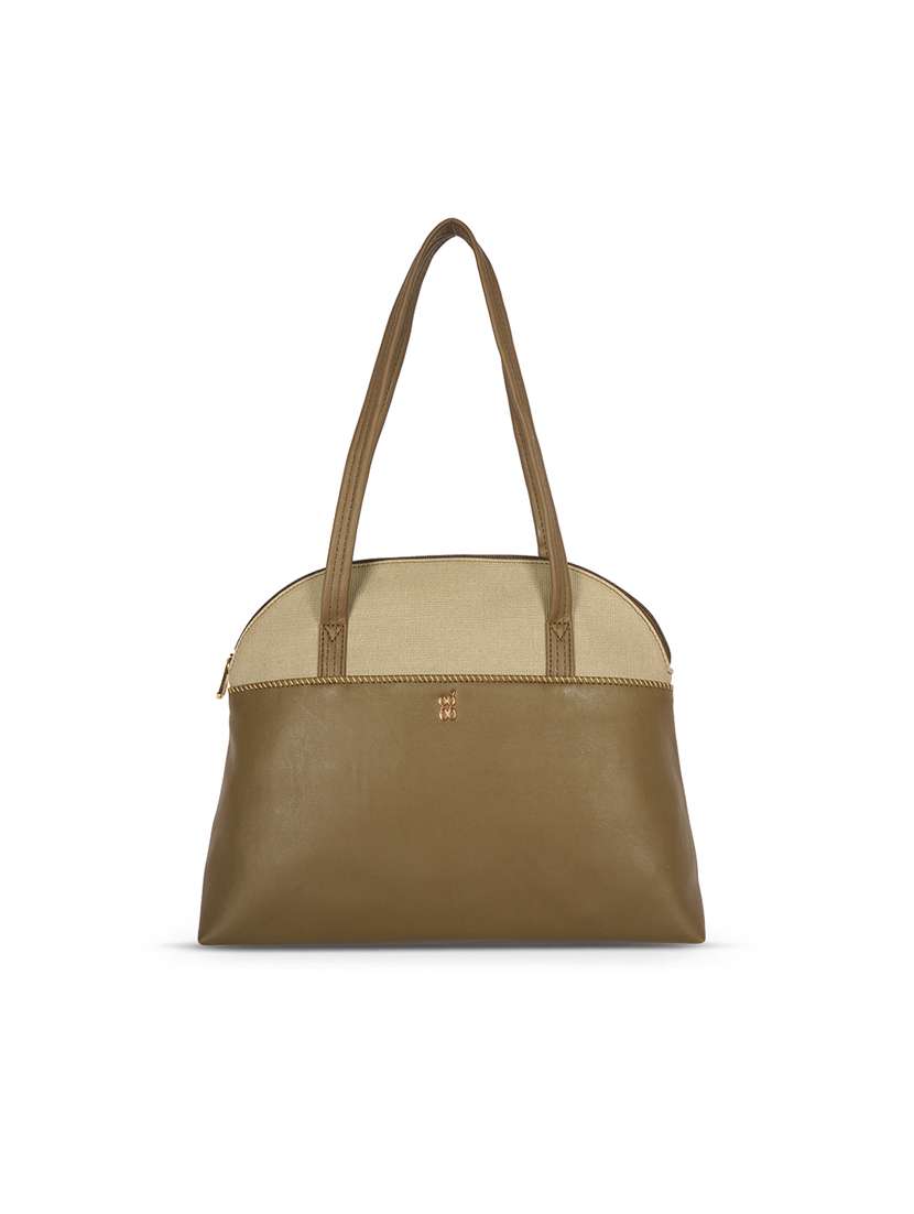 olive solid regular handbag