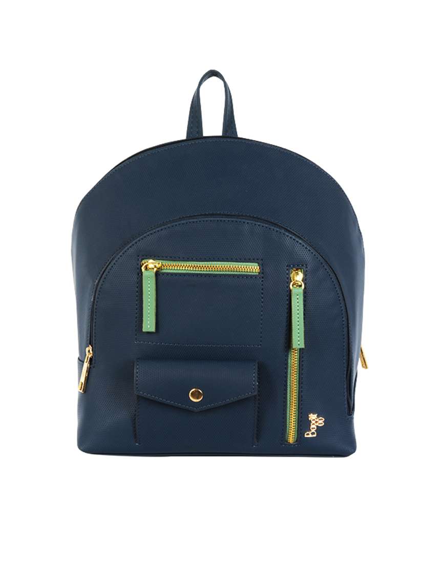 navy blue solid regular backpack