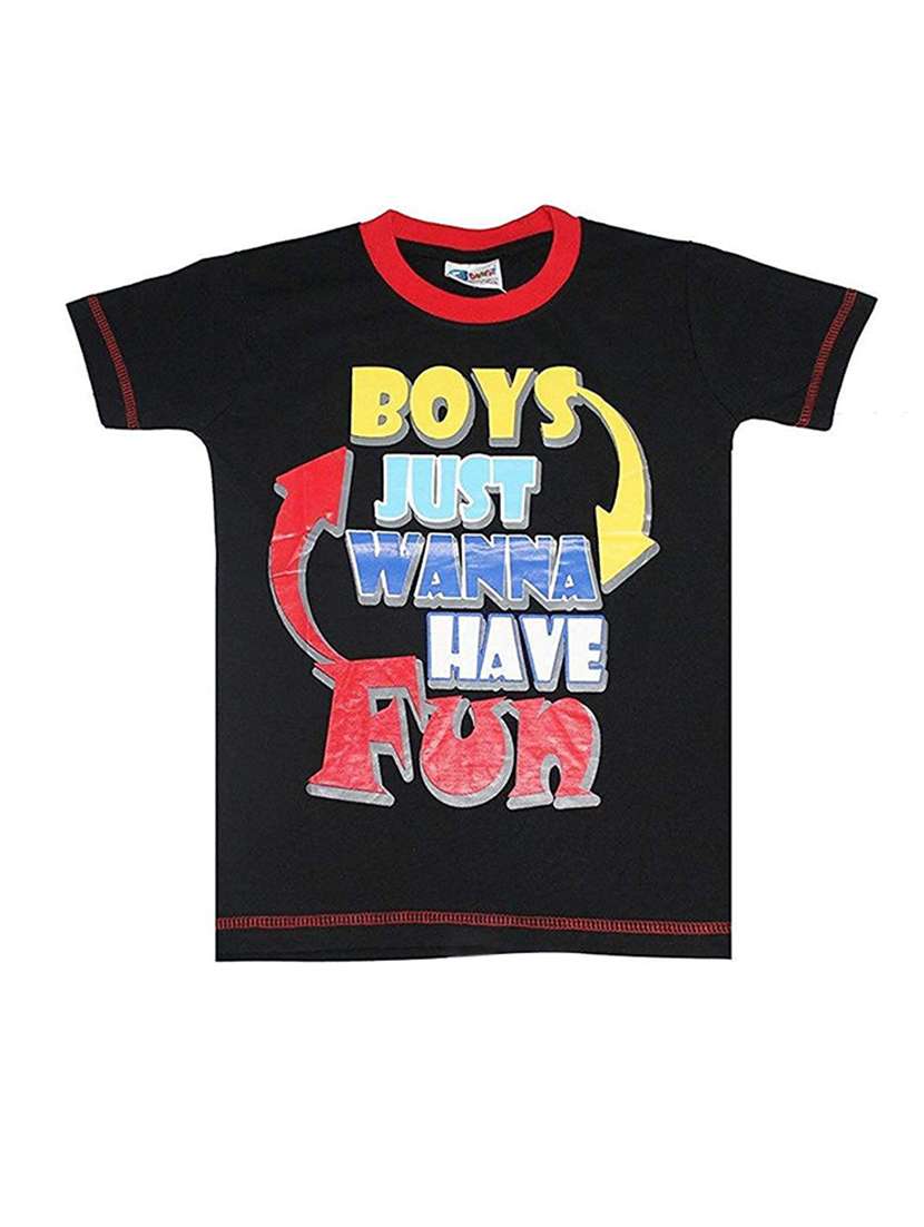 boys round neck graphic print t-shirt