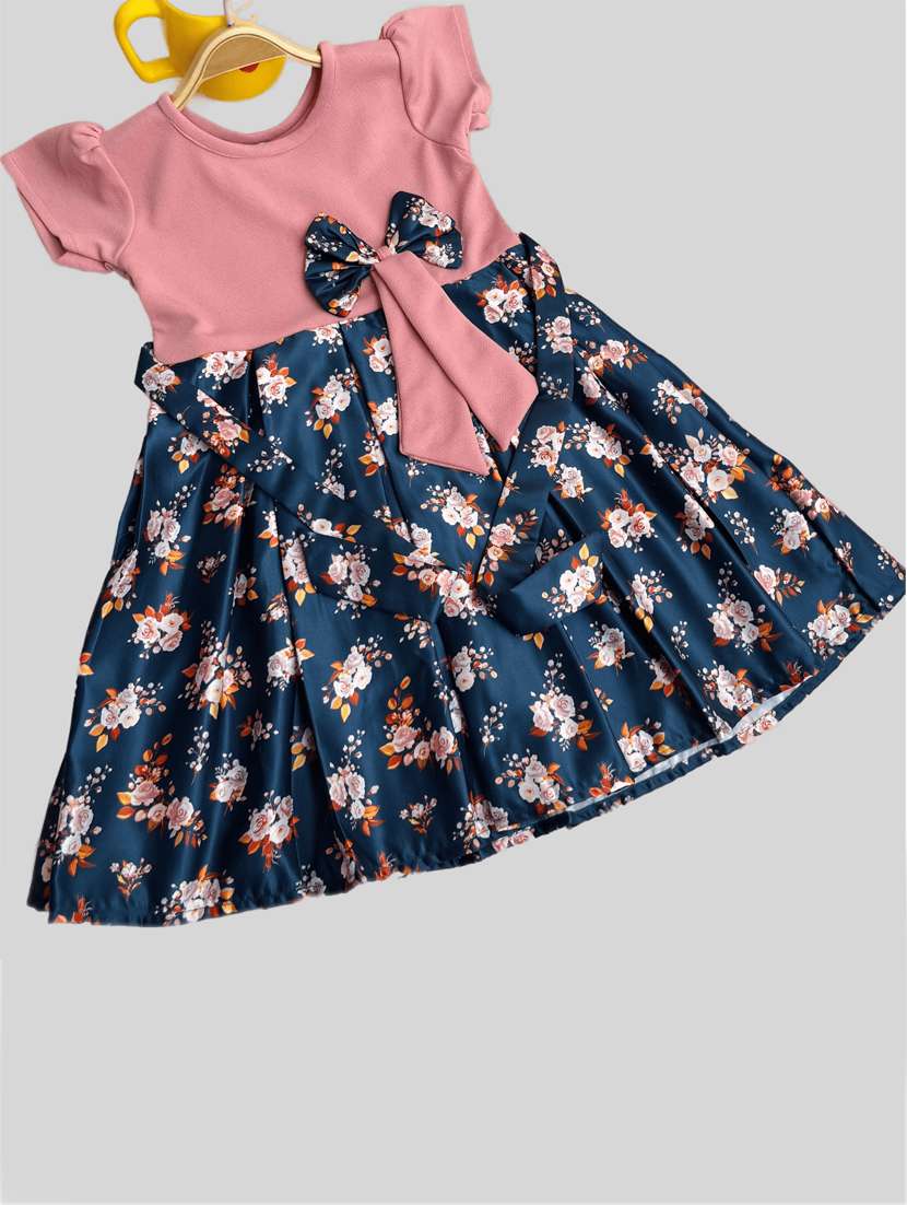 girls round neck cape sleeve frock - 18472474 - Standard Image - 2