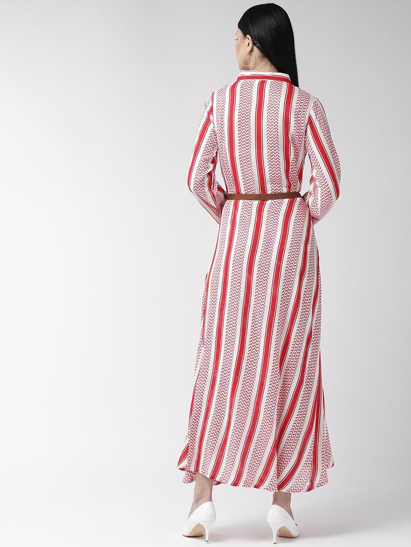 shirt collar striped maxi dress - 18472613 - Standard Image - 2