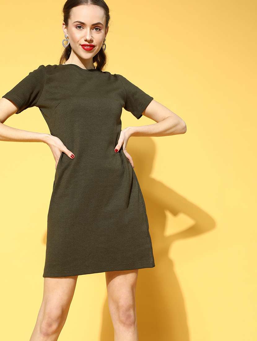 women's shift solid dress