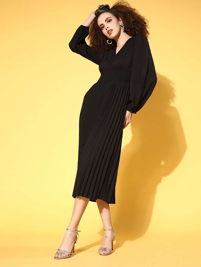 women's fit & flare solid dress