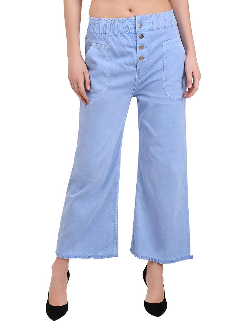 mid rise stone wash bootcut denim jean