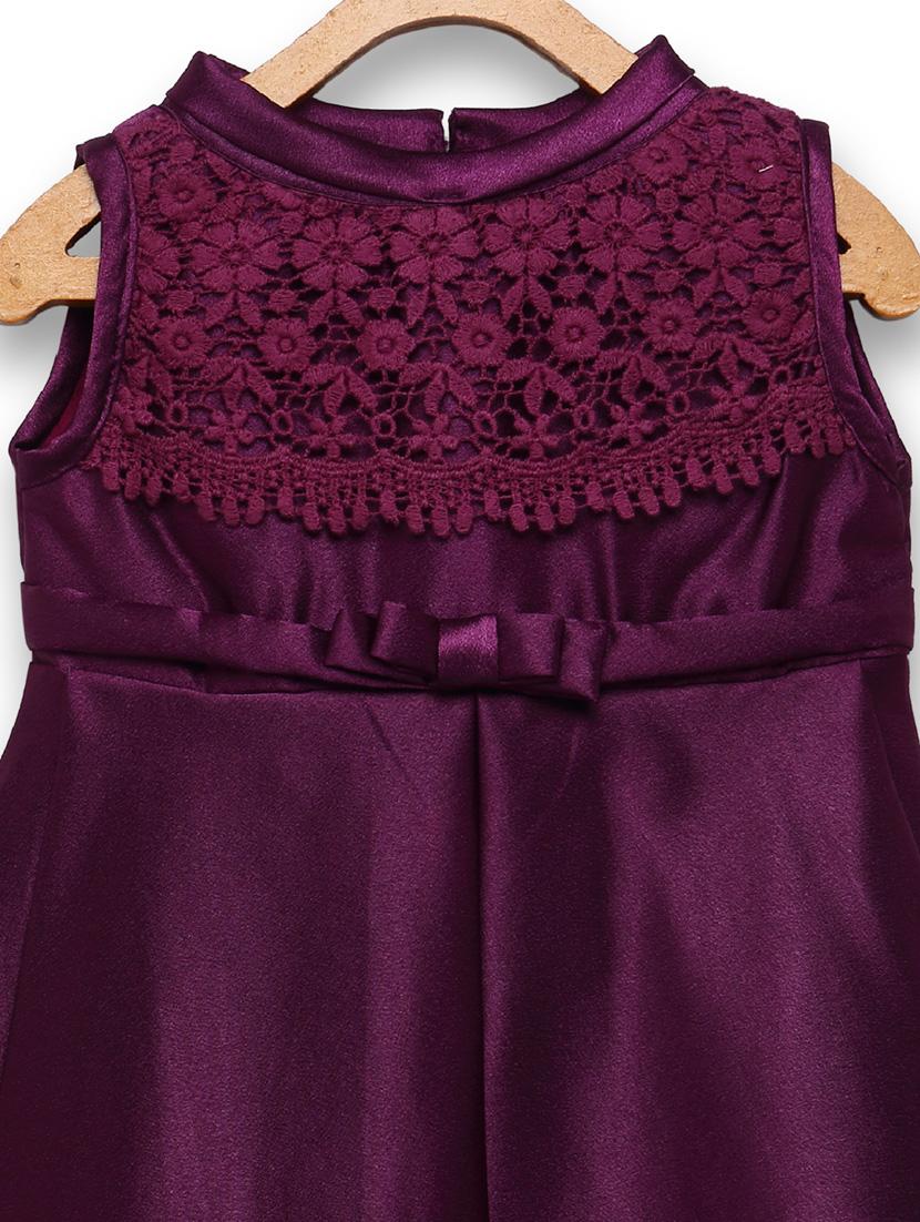 girls magenta solid frock - 18473272 - Standard Image - 2