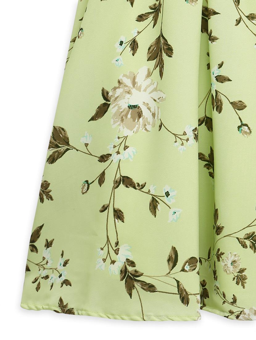 girls green floral frock - 18473285 - Standard Image - 2