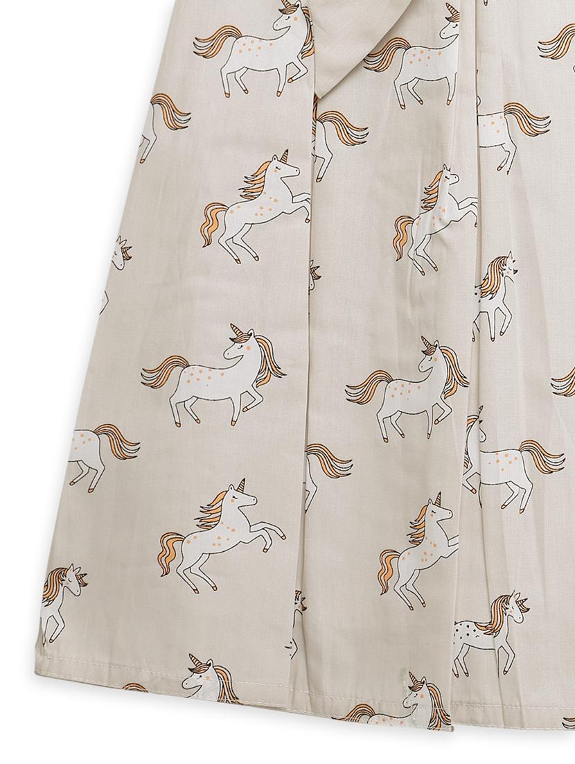 girls grey printed frock - 18473338 - Standard Image - 2
