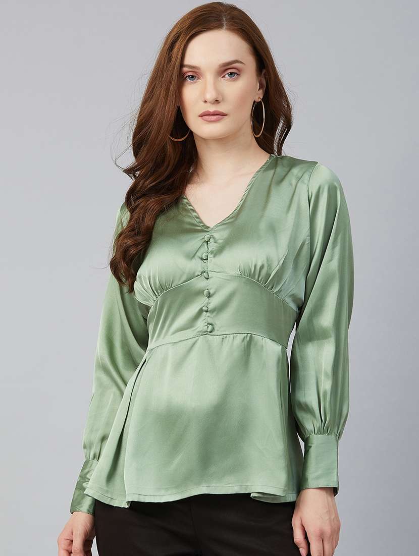 women's peplum v neck top