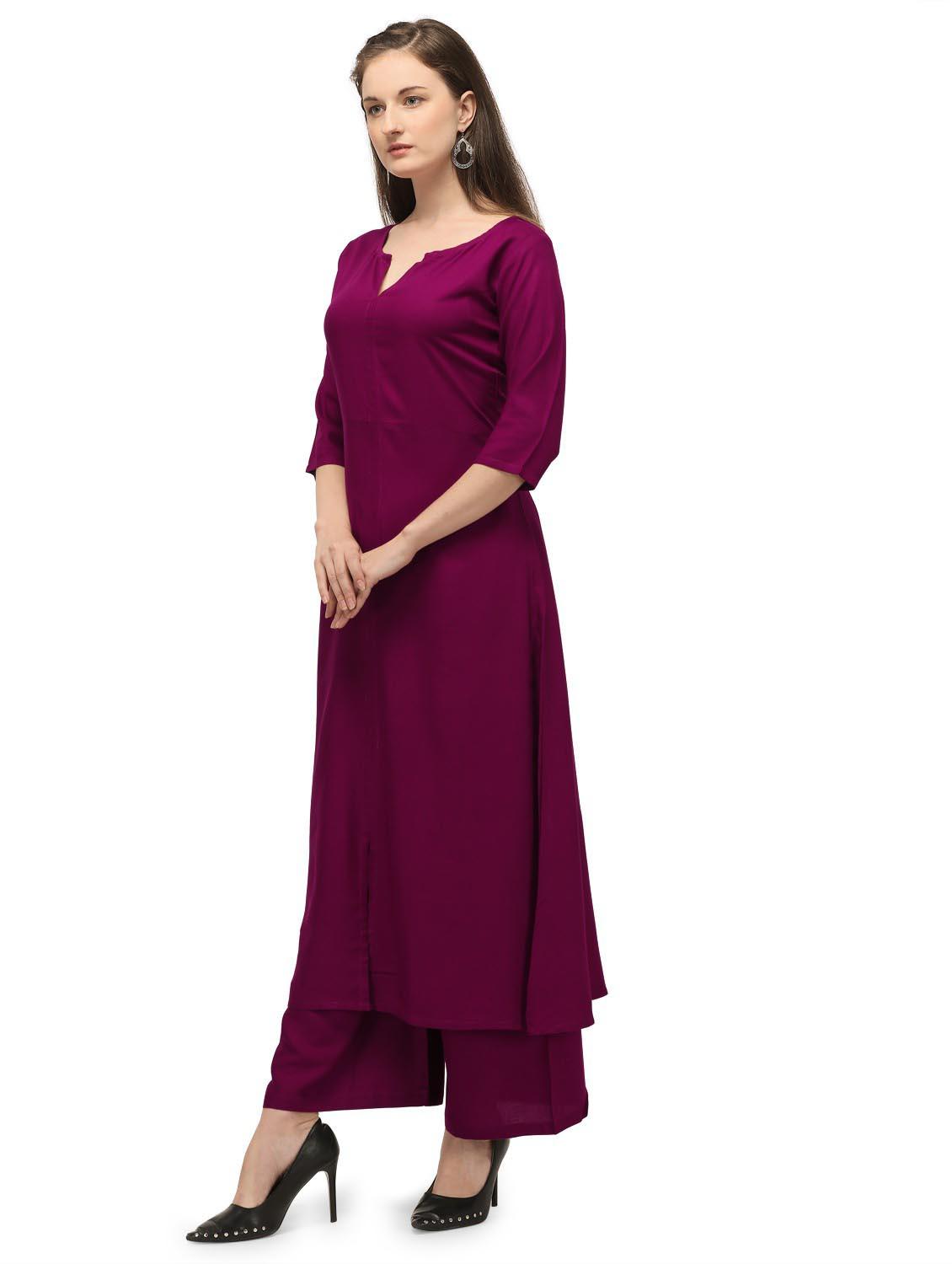 solid a-line kurta - 18473656 - Standard Image - 2