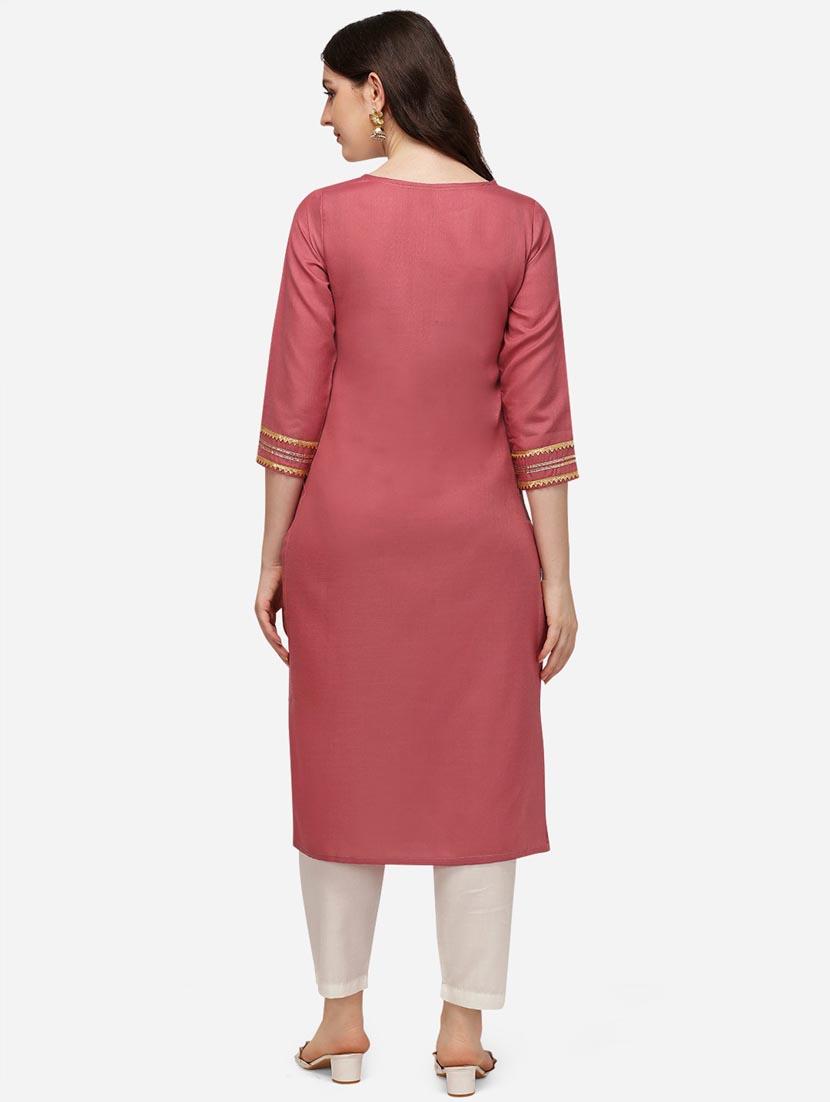 solid straight kurta - 18473742 - Standard Image - 2