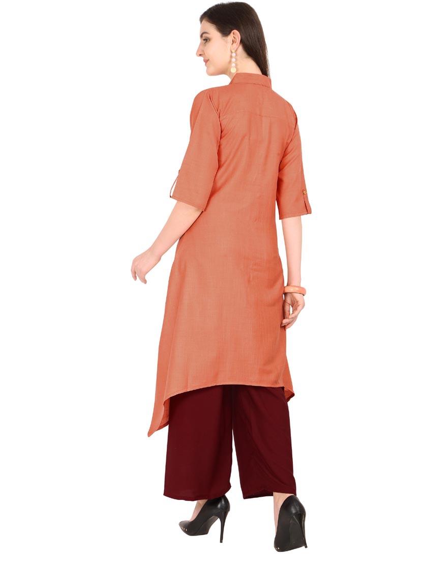 solid a-line kurta - 18473813 - Standard Image - 2