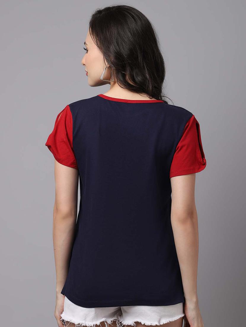 women's high-low round neck top - 18474441 - Standard Image - 2