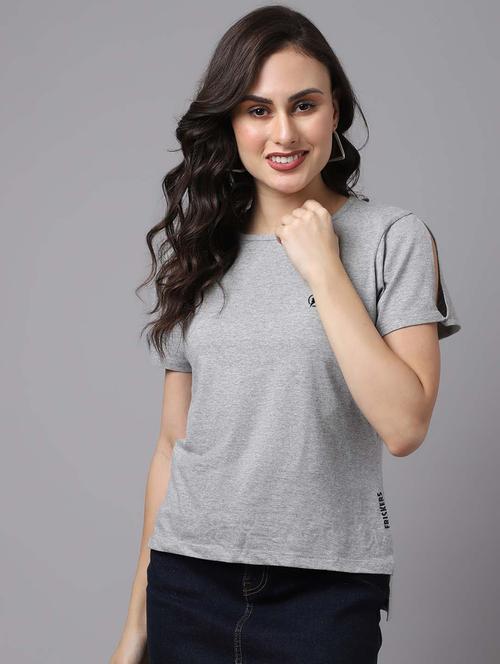 women's straight round neck top - 18474442 - Standard Image - 0