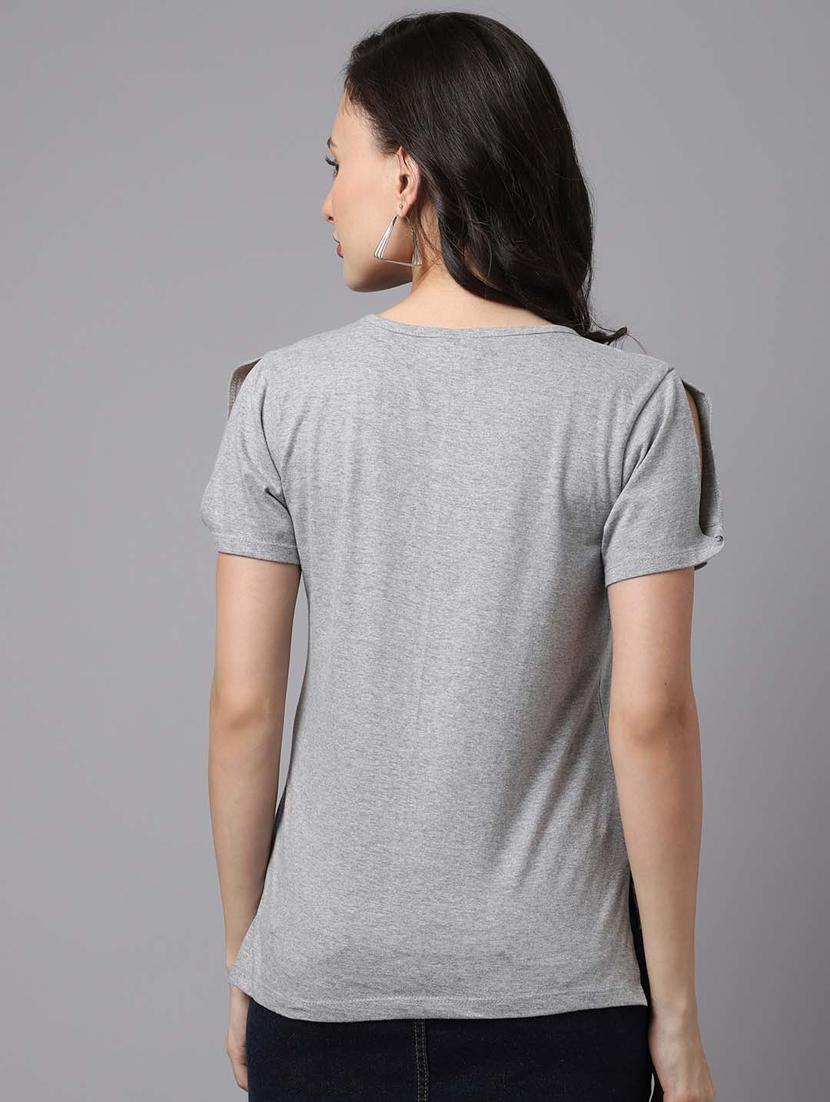 women's straight round neck top - 18474442 - Standard Image - 2