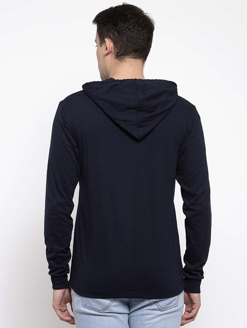 navy blue chest print hooded sweatshirt - 18474467 -  Standard Image - 2