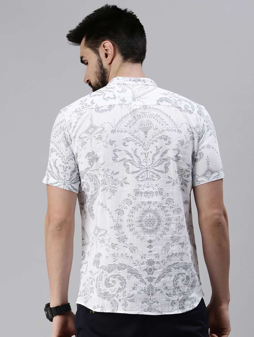 white printed short kurta - 18475112 -  Standard Image - 2