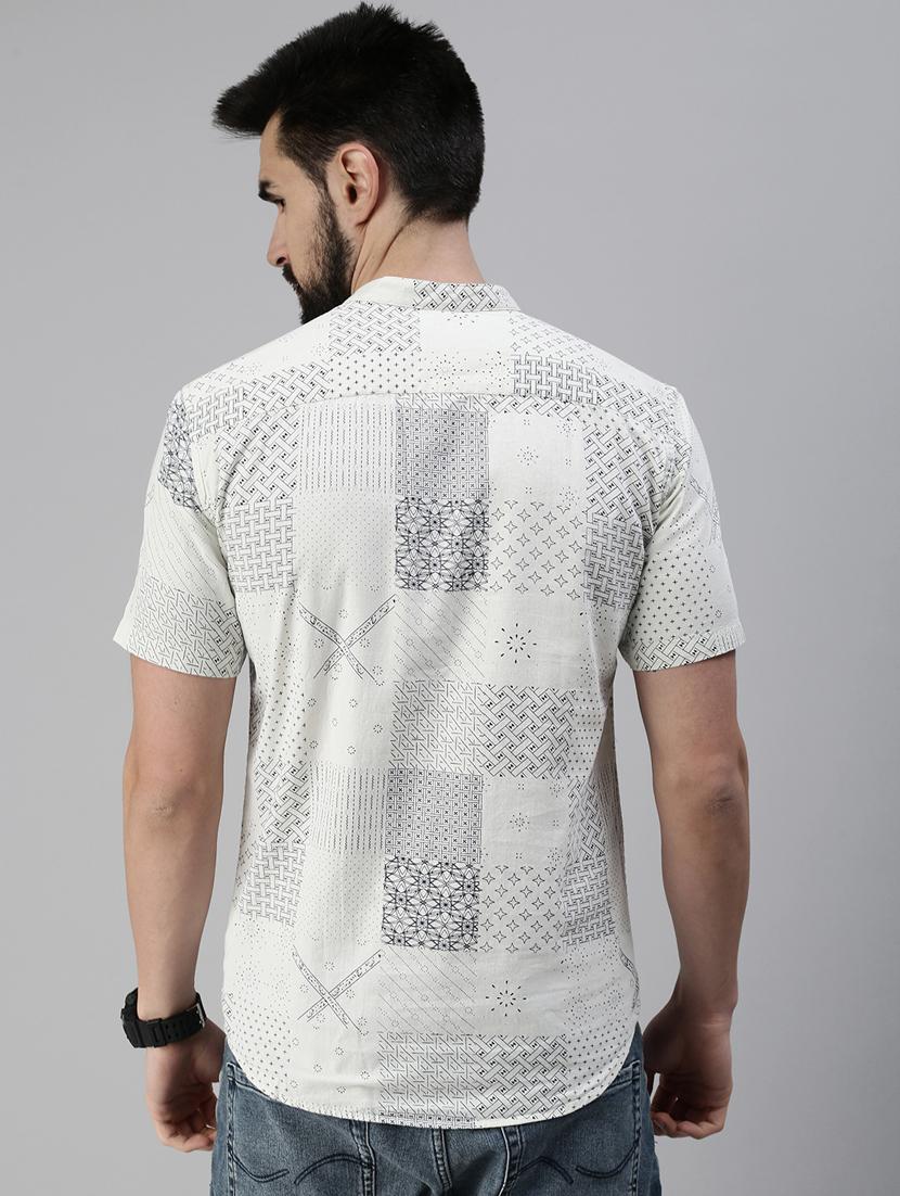 off white printed short kurta - 18475113 - Standard Image - 2