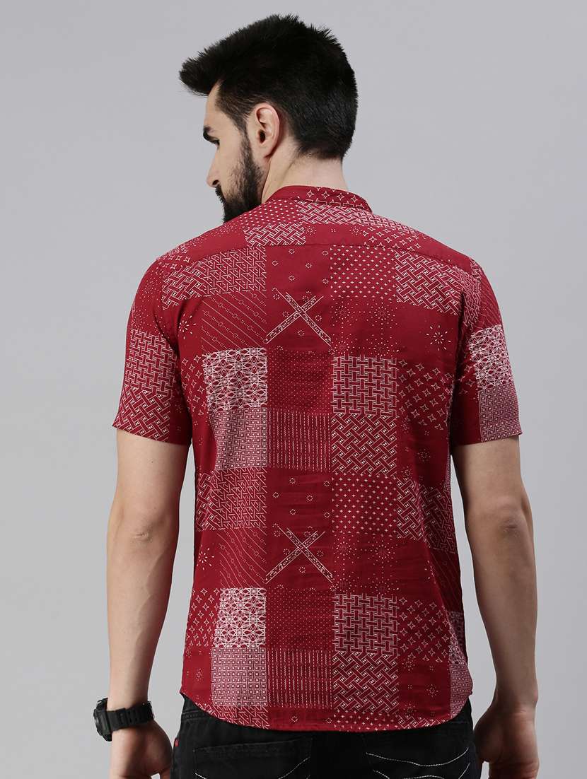 red printed short kurta - 18475114 -  Standard Image - 2