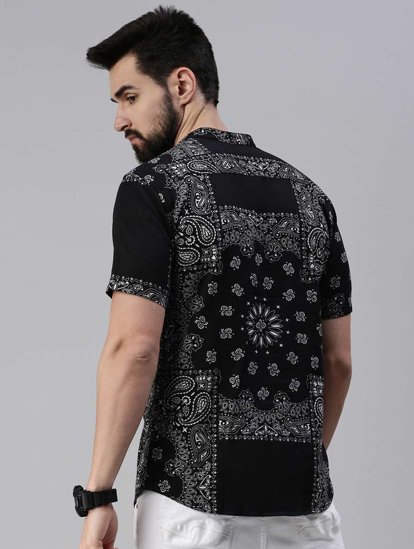 black printed short kurta - 18475115 -  Standard Image - 2