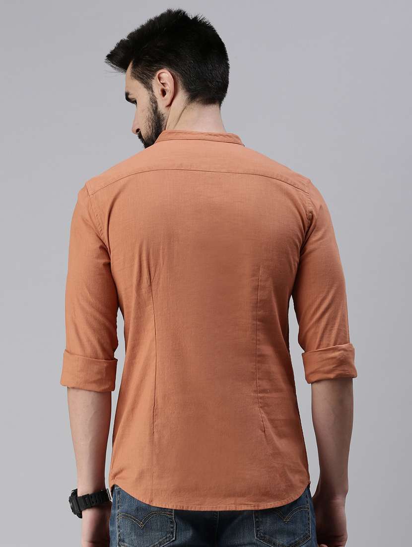brown solid short kurta - 18475124 -  Standard Image - 2