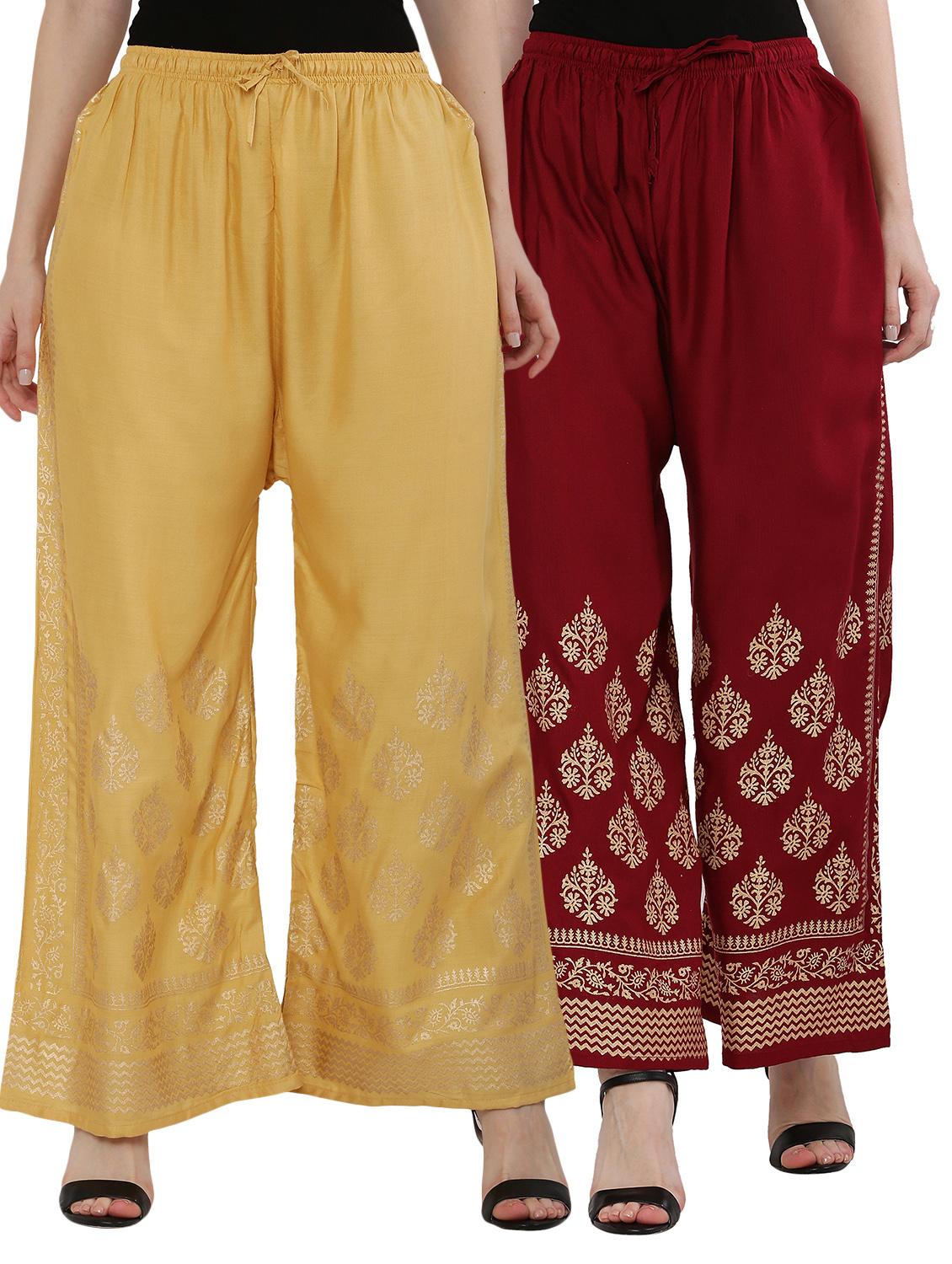 pack of 2 gold print flared palazzo - 18475150 - Zoom Image - 0