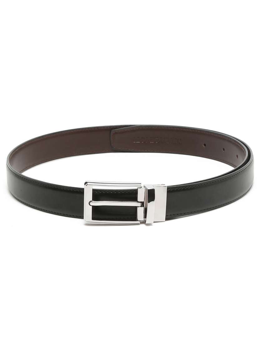 gunmetal leather belt