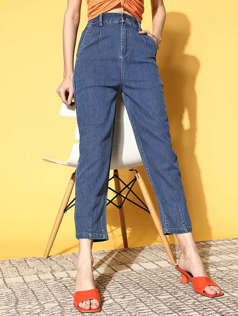 women's plain straight fit jeans